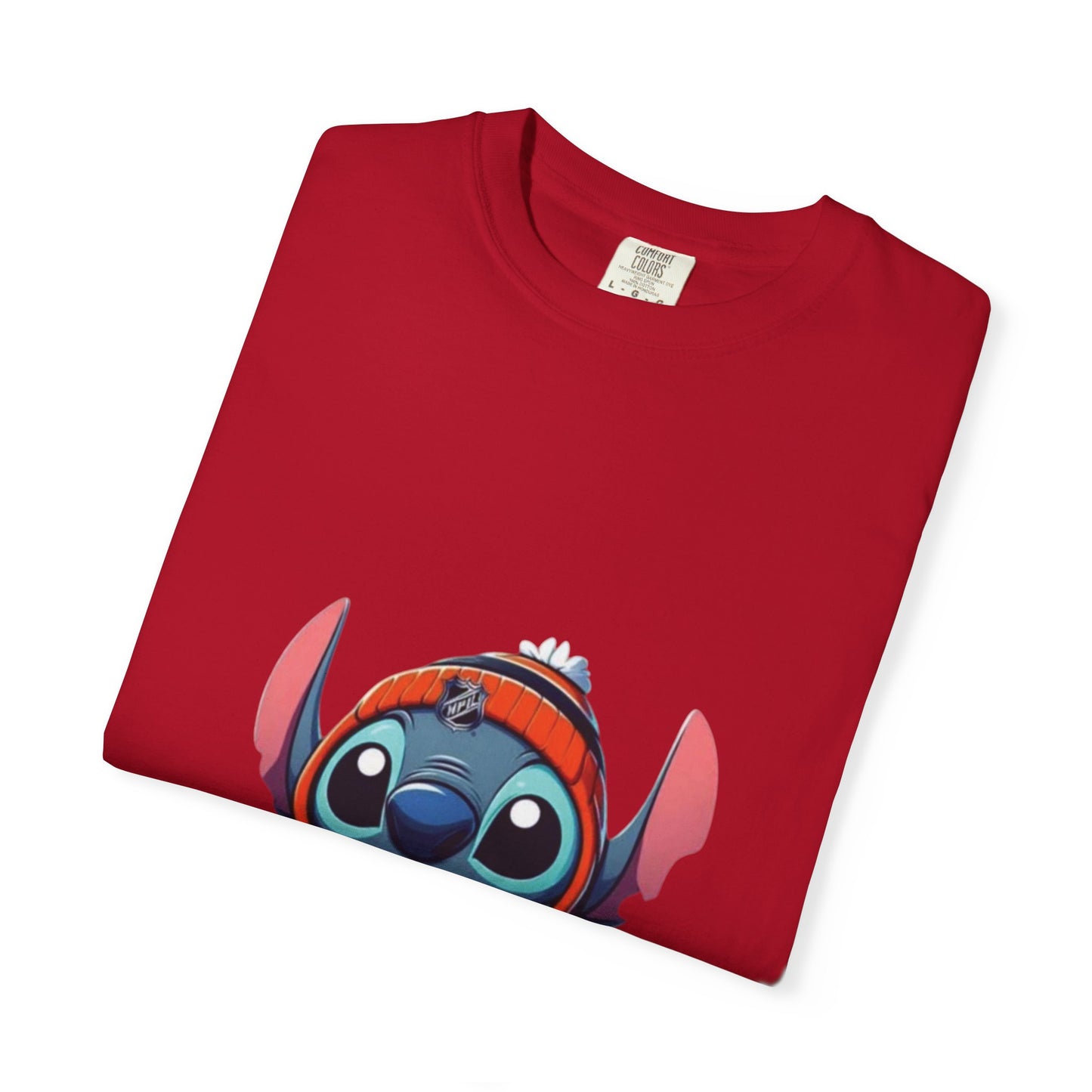 Stitch-Inspired Unisex Garment-Dyed T-Shirt, Cute Cartoon Tee, , Gift for Fans, Streetwear Style