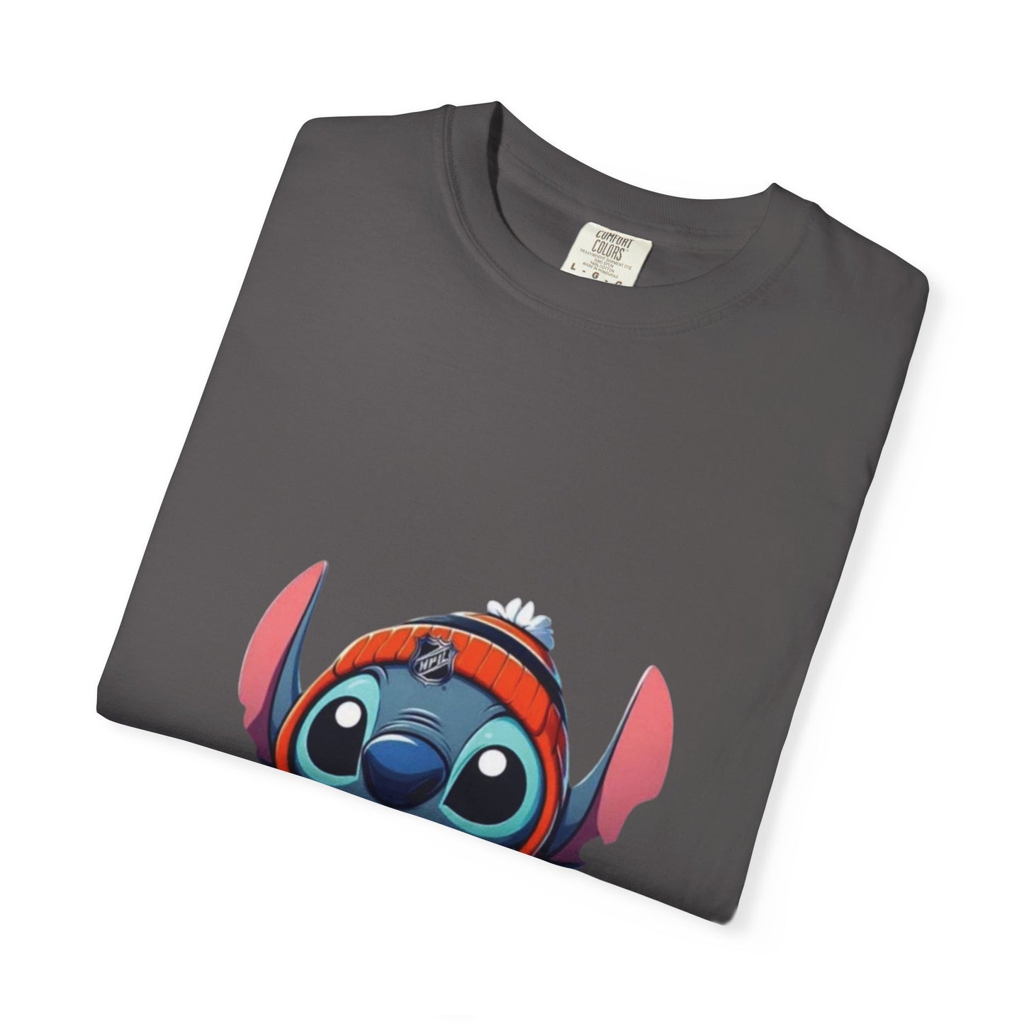 Stitch-Inspired Unisex Garment-Dyed T-Shirt, Cute Cartoon Tee, , Gift for Fans, Streetwear Style