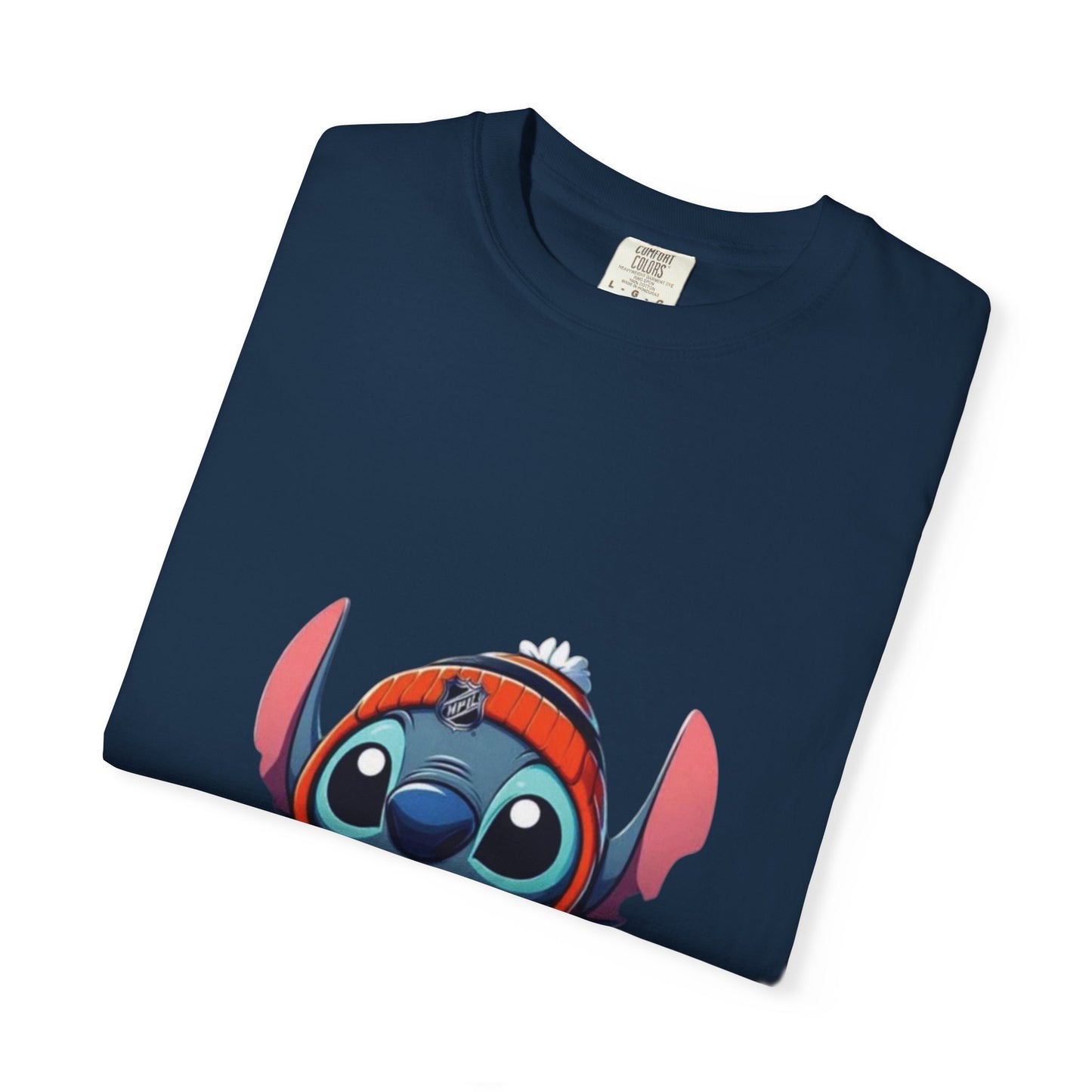 Stitch-Inspired Unisex Garment-Dyed T-Shirt, Cute Cartoon Tee, , Gift for Fans, Streetwear Style