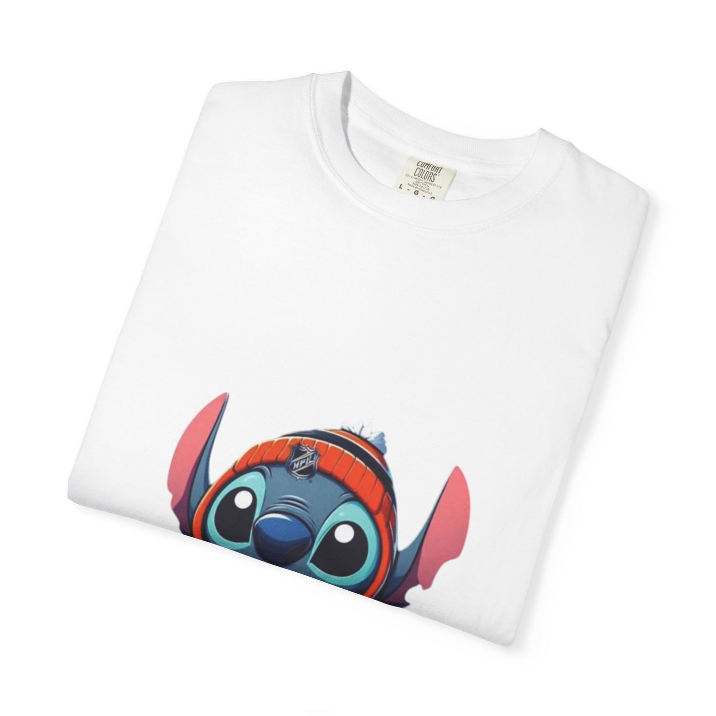 Stitch-Inspired Unisex Garment-Dyed T-Shirt, Cute Cartoon Tee, , Gift for Fans, Streetwear Style