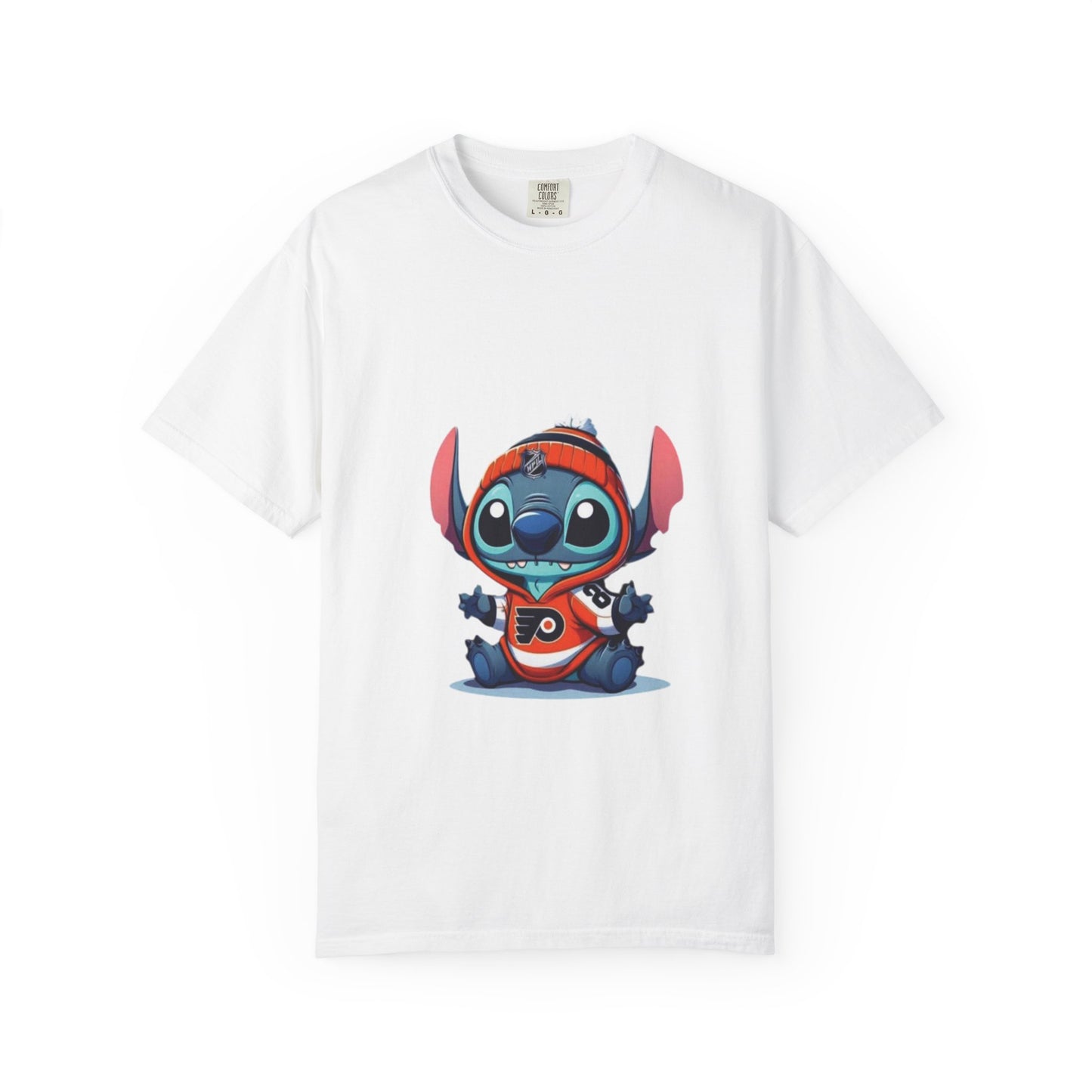 Stitch-Inspired Unisex Garment-Dyed T-Shirt, Cute Cartoon Tee, , Gift for Fans, Streetwear Style