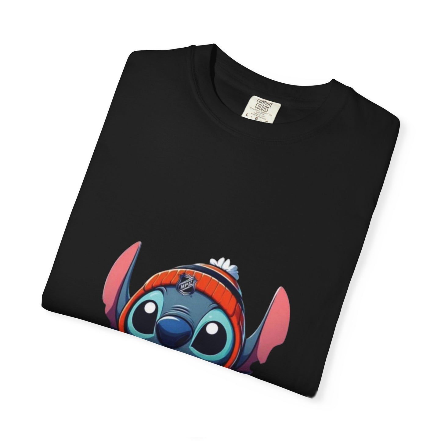 Stitch-Inspired Unisex Garment-Dyed T-Shirt, Cute Cartoon Tee, , Gift for Fans, Streetwear Style