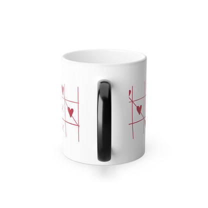 Color Morphing Heart Mug | Romantic Coffee Cup, Custom Gift for Couples, Love-themed, Valentine's Day, Engagement