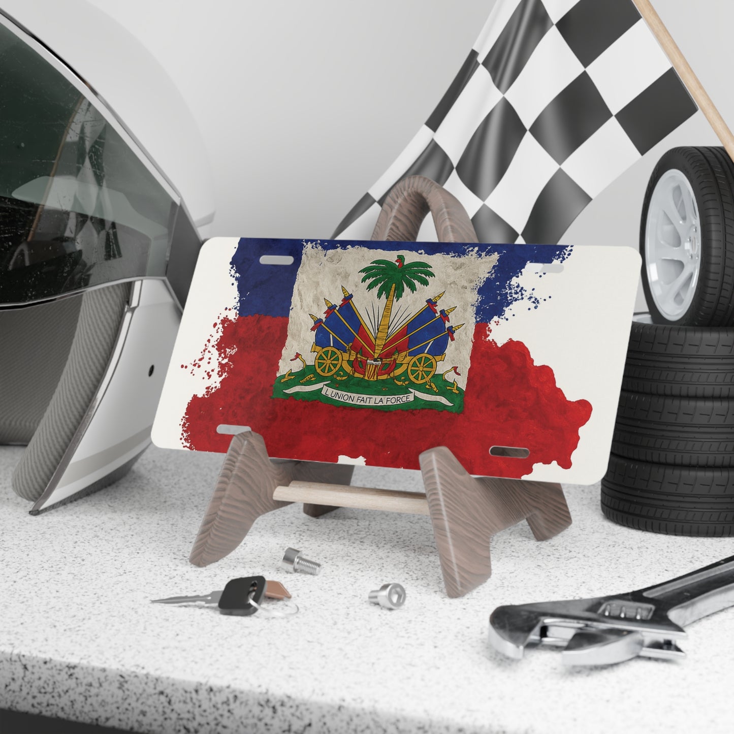 Haitian Flag Vanity Plate, Personalized Automotive Decor, Custom Car Accessory, Unique Gift for Car Lovers, Keychain, [...]