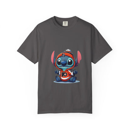 Stitch-Inspired Unisex Garment-Dyed T-Shirt, Cute Cartoon Tee,  , Gift for Fans, Streetwear Style