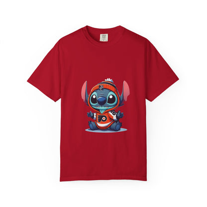 Stitch-Inspired Unisex Garment-Dyed T-Shirt, Cute Cartoon Tee,  , Gift for Fans, Streetwear Style