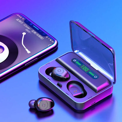Multifunction Bluetooth Headset Binaural Movement Power Bank Phone Support